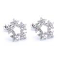 Strieborné náušnice vločky so zirkónmi