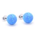 Strieborné náušnice s modrým opálom 9mm