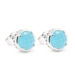 Strieborné náušnice s amazonitom