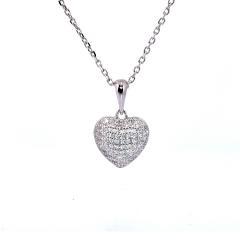 Strieborný prívesok srdce so zirkónmi