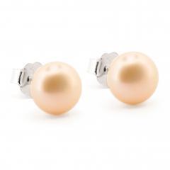 Strieborné náušnice staroružovou perlou