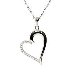Strieborný prívesok srdce so zirkónmi