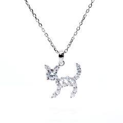 Strieborný prívesok mačka zirkóny