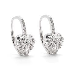 Strieborné náušnice SRDCE so zirkónmi