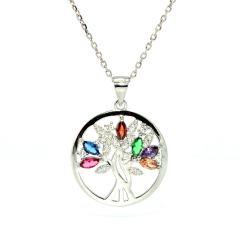 Prívesok strom života s farebnými zirkónmi