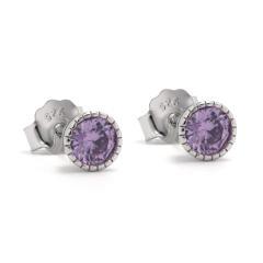 Strieborné náušnice s ametystom