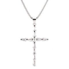 Strieborný prívesok krížik so zirkónmi