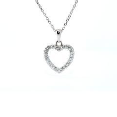 Strieborný prívesok srdce so zirkónmi