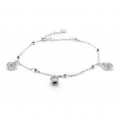 Strieborný náramok ZÁMKY LÁSKY so zirkónmi