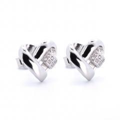 Strieborné náušnice SRDCE so zirkónmi