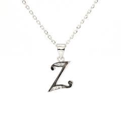 Strieborný prívesok Z so zirkónmi