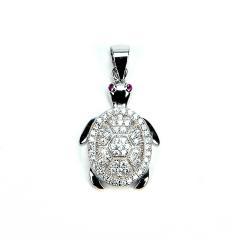 Strieborný prívesok korytnačka so zirkónmi