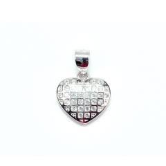 Strieborný prívesok srdiečko so zirkónmi