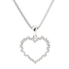 Strieborný prívesok srdce so zirkónmi