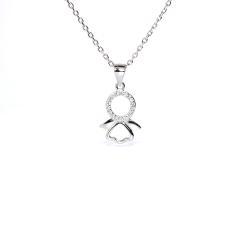 Strieborný prívesok anjela so zirkónmi