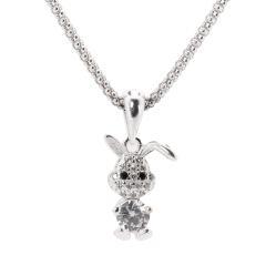 Strieborný prívesok králik so zirkónmi