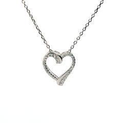 Strieborný prívesok srdce so zirkónmi
