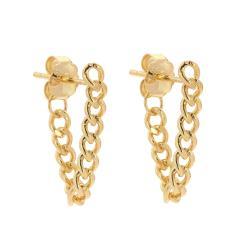 Pozlátené náušnice retiazka