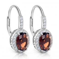 Strieborné náušnice so smoky quartzom