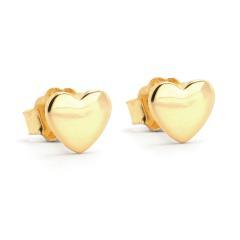 Pozlátené náušnice srdiečka
