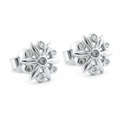 Strieborné náušnice vločky so zirkónmi
