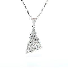 Strieborný prívesok vianočný stromček so zirkónmi