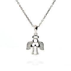 Strieborný prívesok anjel so zirkónmi