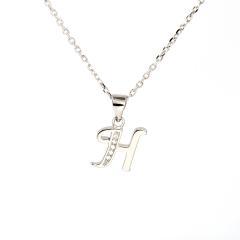 Strieborný prívesok H so zirkónmi