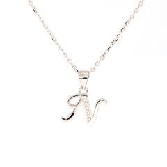 Strieborný prívesok N so zirkónmi