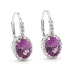 Strieborné náušnice s alexandritom a zirkónmi