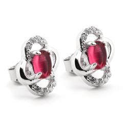 Strieborné náušnice s turmalínom