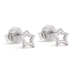 Strieborné náušnice hviezdičky