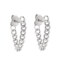 Strieborné náušnice retiazka