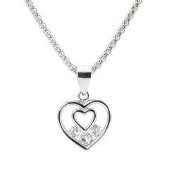 Strieborný prívesok srdce so zirkónmi