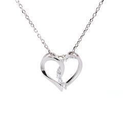 Strieborný prívesok srdce so zirkónmi