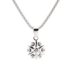 Strieborný prívesok vločka so zirkónmi