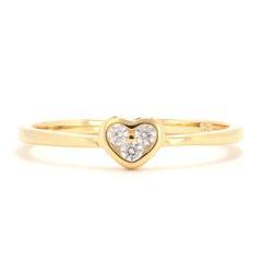 Pozlátený prsteň srdca so zirkónmi