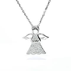 Strieborný prívesok anjel so zirkónmi