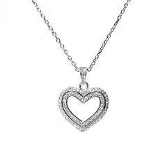 Strieborný prívesok srdce so zirkónmi