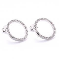 Strieborné náušnice kolečka so zirkónmi