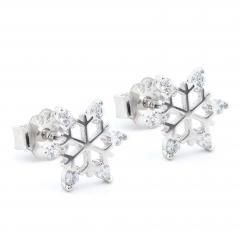 Strieborné náušnice vločky so zirkónmi