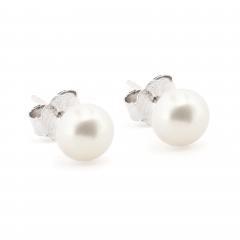 Strieborné náušnice bielou perlou