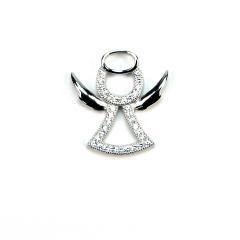 Strieborný prívesok anjel so zirkónmi