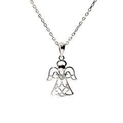 Strieborný prívesok anjel so zirkónmi